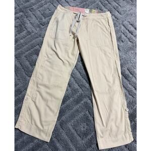 Dylan Beige Drawstring Embroidered Pants Women's Size 10